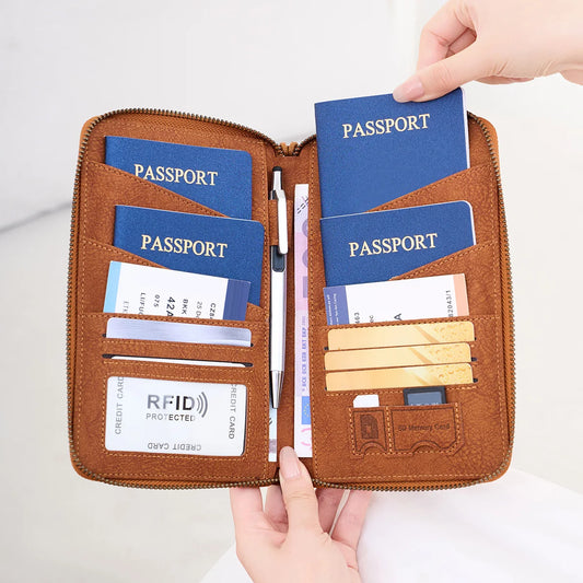 Portadocumentos de Viaje RFID Familiar – Organizador de Pasaportes