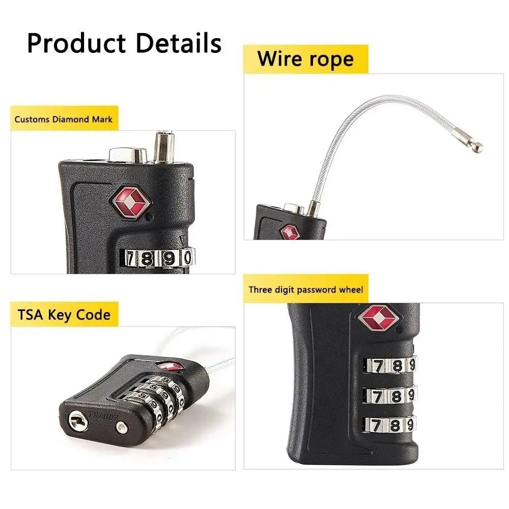 Candado TSA de Combinación de 3 Dígitos para Equipaje